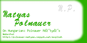 matyas polnauer business card